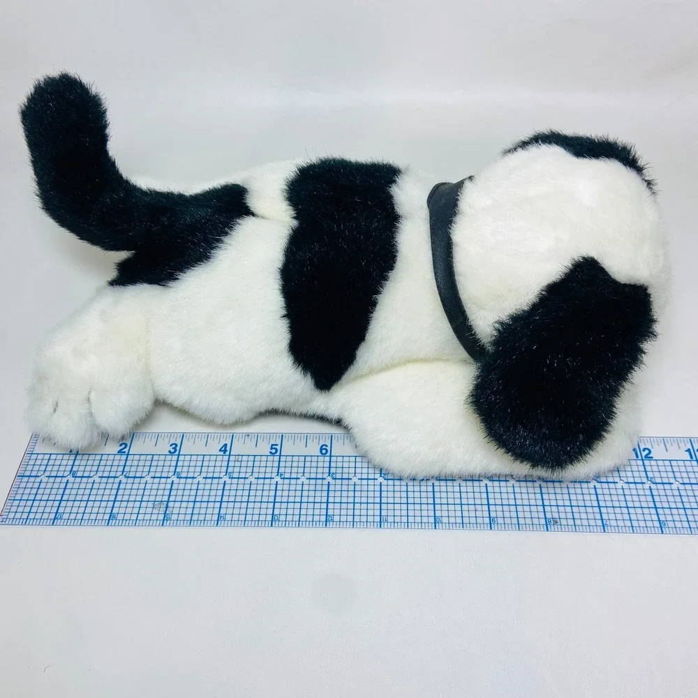 Big Dogs Plush St. Bernard Puppet Black White Stuffed Animal Logo Tag Collar 12